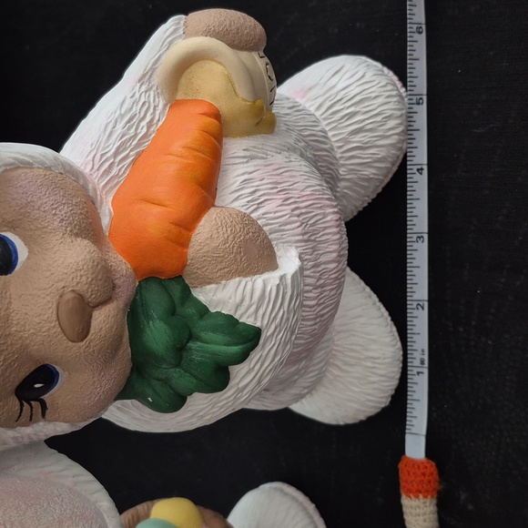 Vintage hand painted ceramic bears as easter rabbits bunny bunnies - Picture 7 of 7